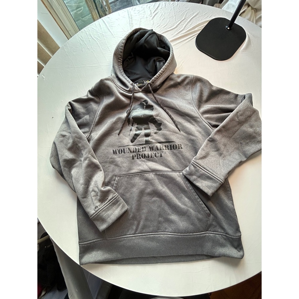 Under Armour Wounded Warrior Project Storm 1 Hoodie Mens Medium Gray Sweatshirt
